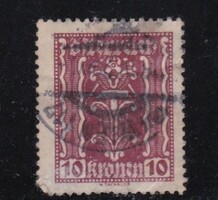 1922 Ausztria 10 kronen Pecsételt Bélyeg