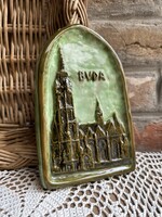 Vintage "Buda" kerámia falikép / Mátyás-templom falidísz