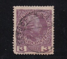 1908 Ausztria 3 Heller Pecsételt Bélyeg