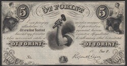 Kossuth 5 forint 1852 Philadelphia UNC