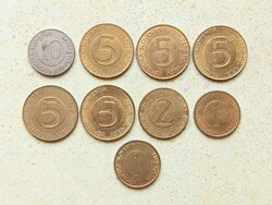Szlovénia 9 db Különböző Érme 1 2 5 10 Tolar 1993-2000