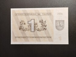 Litvánia - 1 Talonas 1991 UNC