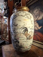 EREDETI MEIJI  IMURA HIKOJIRO JAPÁN PORCELÁN VÁZA