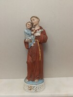 Antik szobor keresztény Szent Antal ferences szerzetes festett porcelán 304 6791