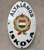 Általános Iskola - ovális, domború zománctábla ( zománc tábla)