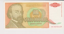 Jugoszlávia 5.000.000.000 /milliárd/ dínár 1993  EF    /A1/