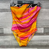 Bahama narancssárga-pink pánt nélküli fürdőruha 38/B