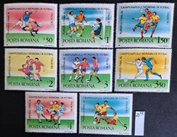 Románia 1990 Foci VB (Italia '90) teljes bélyegsorozat (8 db) - Postatiszta