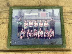 -AX623- BVSC futball csapatkép 1987 retro foci fotó képkeret utánpótlás vasutas sport relikvia
