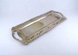 2A254 Antik áttört peremű 800-as finomságú ezüst tálca 640 g