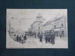 Képeslap,Nagykanizsa,Deák tér életkép,csendőr,rendőr,Alt és Böhm Nagykanizsa kiadás,1904-