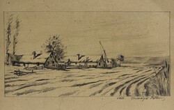Országh Péter (1952- ) A pusztában, 1969 - nosztalgikus tanyaábrázolás /számlát adunk hozzá/