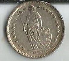 Régi ezüstpénz Svájcból, 1957