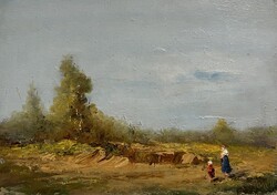 Papp Gábor (1872-1931) Anya a gyermekével kint a pusztán /számlát adunk hozzá/
