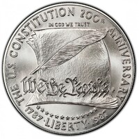 USA,1 dollar 1987 P - Függetlenségi Nyilatkozat UNC ezüst 26.73g900