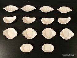 PORCELÁN TÁL -14 db -  FRANCIA - 10 x 5 cm - 9 x 7 cm - 9 x 5 cm - 8 x 5 cm - VASTAG