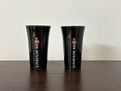 Unicum next üveg fekete feles poharak 2db