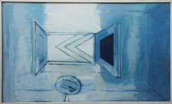 Bolgár József (1928-1986) Ablak és Tér / Szoba Kékben 100x60cm c.1950