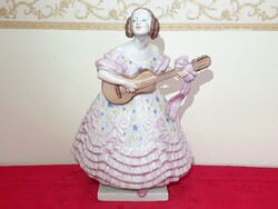 Ritka festésű nagyméretű Herendi antik Déryné figura