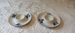 Hutschenreuther Selb Bavaria porcelán tojástartó pár – kék virágmintás, vintage