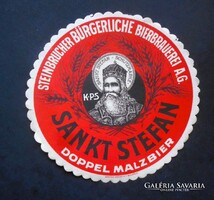 Szent István maláta söralátét, italcímke - nagy  (Kőbányai Polgári Serfőződe)