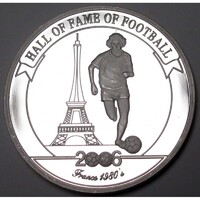 Uganda,2000 shillings 2006 PP - A futball legendái - Michel Platini UNC ezüst 24.80g