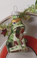 Karácsonyfadísz,üvegdísz, béka