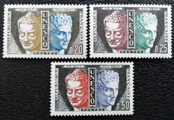 FRU1-3 / Franciaország / UNESCO 1961 Buddha és Hermész bélyegsor postatiszta