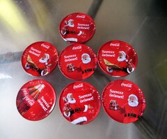 Régi eredeti retro Coca-Cola karácsonyi poháralátét szett 7 darab
