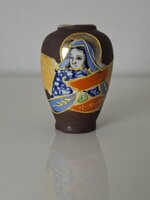 Régi kézzel festett japán Satsuma porcelán váza