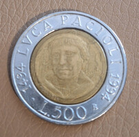 Olaszország 500 Líra, 1994 - Luca Pacioli - Emlékérme
