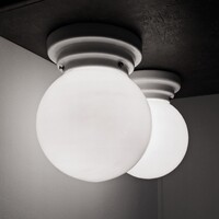 Bauhaus - Art deco mennyezetifali lámpa pár - lépcsőzetes porcelán Gránit - tejüveg búra - EKA