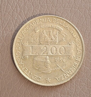 Olaszország 200 Líra, 1996 - Pénzügyőr Akadémia - Emlékérme