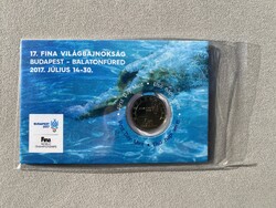 2017 FINA - Úszó Világbajnokság 50 Forint elsőnapi veret bliszter, ALACSONY SORSZÁM: 00363, RITKA!