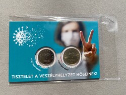 2020 Tisztelet a veszélyhelyzet hőseinek! 10 és 20 Forint elsőnapi veret bliszter, sorszám: 01970