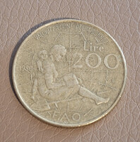 Olaszország 200 Líra, 1980 - FAO - Nők Nemzetközi Éve - Emlékérme