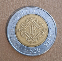 Olaszország 500 Líra, 1993 - Olasz Bank - Emlékérme