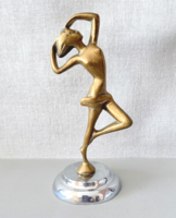 Art Deco sárgaréz táncoló nő / balerina szobor, kisplasztika – 21 cm, 0.86 kg