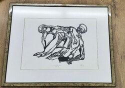 Szántó András: Papírmetszet (EA III/1) kortárs absztrakt– Ritka művészpéldány, 1997