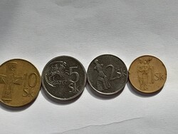 4 db Szlovák  fémpénz