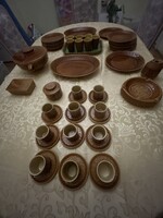 Hollóházi Tulipános Granite (Kispesti Porcelángyár) dinnerware set, folk motif