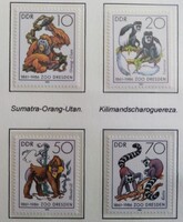 ND3019-22 / NDK 1986 A drezdai Állatkert bélyegsor postatiszta