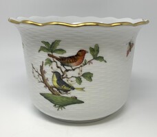 Herendi gyönyörű Rotschild mintás jelzett porcelán kaspó RZ