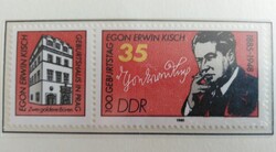 ND2940zf / NDK 1985 Egon Erwin Kisch szelvényes bélyeg postatiszta