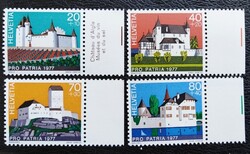 Sv1096-9sz / Switzerland 1977 Pro Patria : Castles stamp set postally unused sheet edge (inscribed)