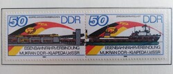ND3052-3c / NDK 1986 A Mukrau-Klaipeda vasútvonal bélyegpár postatiszta