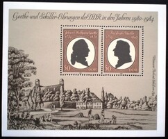 NDb66 / NDK 1982 Goethe és Schiller blokk postatiszta
