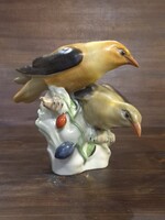 RITKA! Nagyméretű Herendi Rigó Pár Porcelán Figura