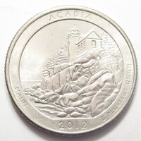 USA,quarter dollar 2012 P - Acadia National Park aUNC+ réz