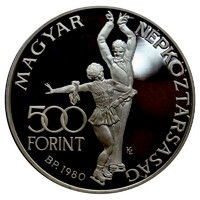 Magyarország,500 forint 1980 PP - Lake Placid aUNC+ ezüst 39g640